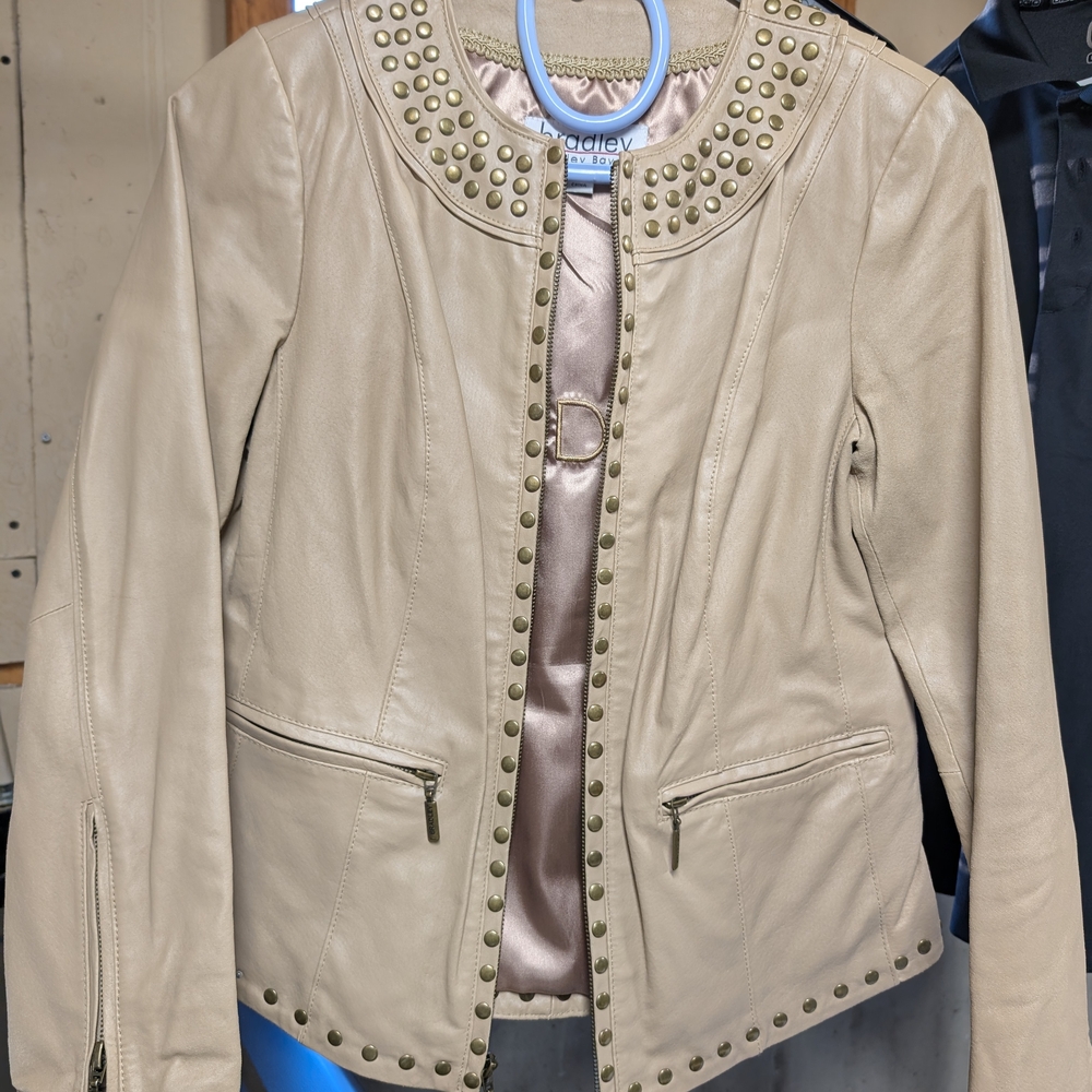 Radley Women's Studded Tan Leather Jacket